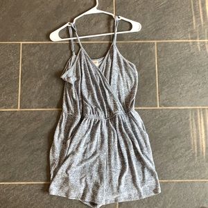 Blue romper, skinny straps